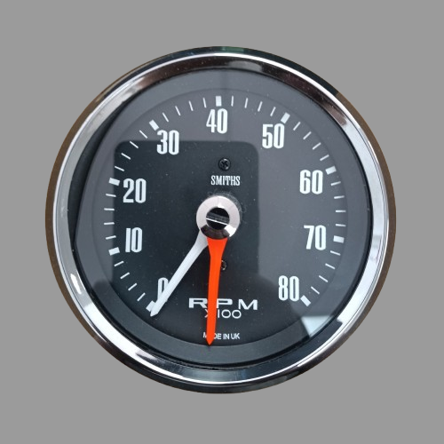 SMITHS TACHOMETER GAUGE - 0-8000rpm - BLACK FACE