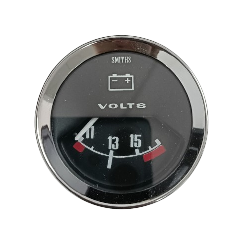 SMITHS VOLTMETER GAUGE - 52mm - BLACK FACE