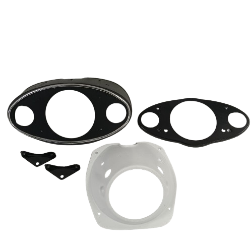 MINI MK1 COOPER S COMPLETE DASH SURROUND W/ CHROME RING, CLIPS & SCREWS [14A9815KIT-B]